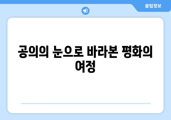 공의 눈으로 세계를 바라보는 평화의 길| 진정한 평화를 향한 여정 | 평화, 공정성, 정의, 비폭력, 인류 공동체