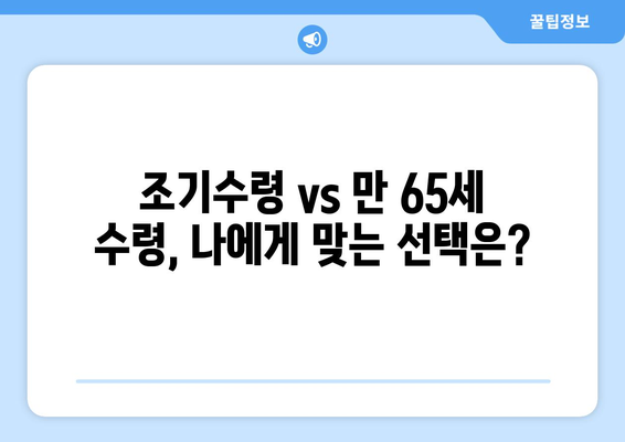 갑종 국민연금 조기수령 완벽 가이드| 조건, 혜택, 주의 사항 | 조기 연금, 국민연금, 노령연금