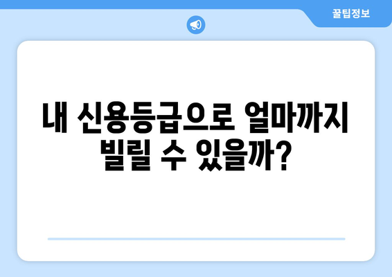 개인신용대출 한도 조회 & 이용 조건 완벽 가이드 | 신용등급, 금리, 필요서류, 주의사항