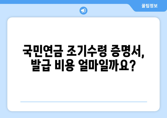 국민연금 조기수령 증명서 발급 수수료 안내 | 발급 방법, 필요 서류, 비용 확인