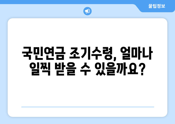 국민연금 조기수령 가능 가입 기간, 오해는 이제 그만! | 조기수령 자격, 요건, 계산, 꿀팁 완벽 정리