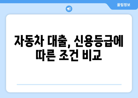 신용조회 없이 자동차 대출 받는 방법| 신용조회 대신 고려되는 요인 | 자동차 대출, 신용등급, 대출 조건, 비교