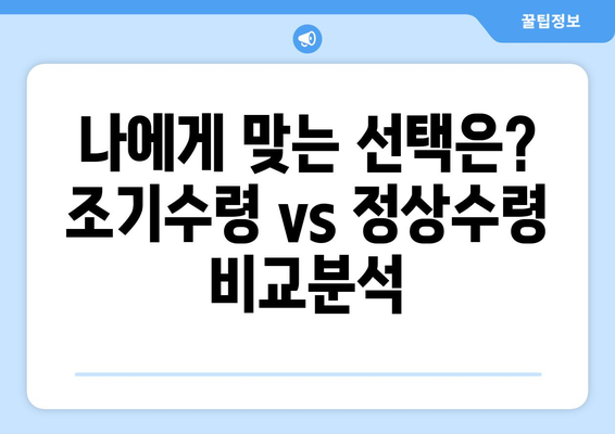 국민연금 조기수령, 나에게 맞는 선택일까요? 장점, 단점, 신청 방법 총정리 | 조기연금, 연금수령, 노후준비