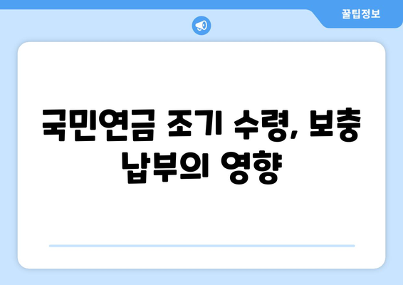 국민연금 조기 수령, 보충 납부가 나에게 미치는 영향은? | 연금 수령액 변화, 납부 기간, 장단점 분석