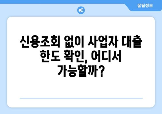 사업자 서류로 신용조회 없이 한도 확인 가능한 곳 | 사업자대출, 비대면, 한도조회, 신용등급