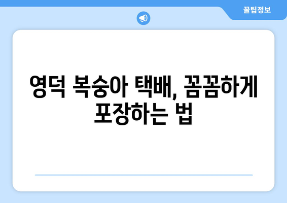 영덕 복숭아 택배, 박스 크기는 어떻게? | 택배 발송 가이드, 박스 추천, 주의사항