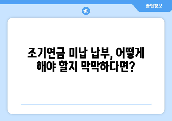 국민연금 조기수령 미납 납부 고민? 꼭 알아야 할 5가지 정보 | 조기연금, 미납, 납부, 연금, 노후준비