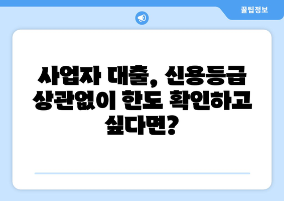 사업자 서류로 신용조회 없이 한도 확인 가능한 곳 | 사업자대출, 비대면, 한도조회, 신용등급