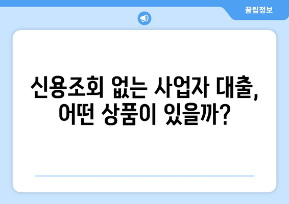 사업자 대출, 신용조회 없이도 가능할까요? | 신청 가이드 & 추천 상품 비교