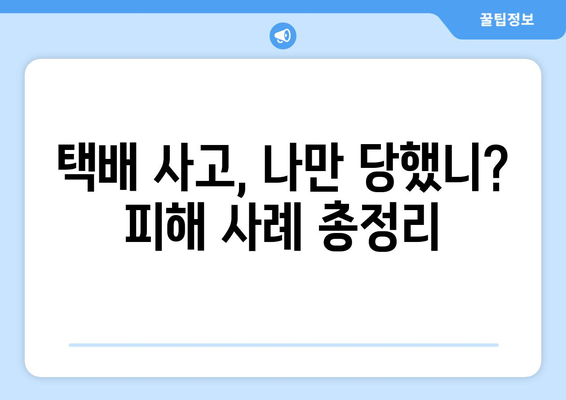 택배 사고 피해 경험, 보상 받는 방법 알아보기 | 택배 사고, 피해 사례, 보상 절차, 배송 책임