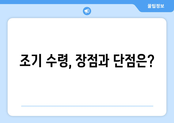 국민연금 조기 수령, 보충 납부가 나에게 미치는 영향은? | 연금 수령액 변화, 납부 기간, 장단점 분석