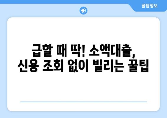 신용조회 없이도 대출 받는 방법| 5가지 방법 비교분석 | 신용불량자 대출, 소액대출, 비상금 마련