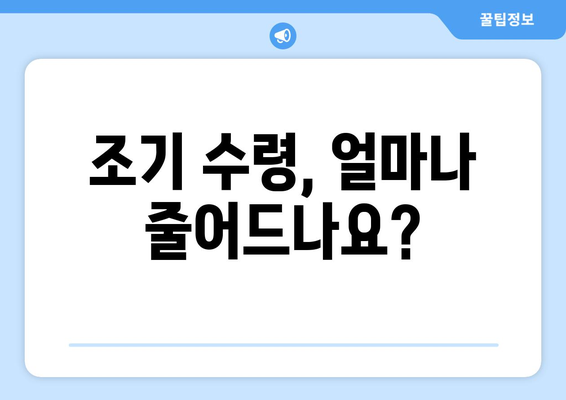 국민연금 조기수령, 나이와 지급률 완벽 정리 | 연금, 조기 수령, 지급률, 계산, 정보