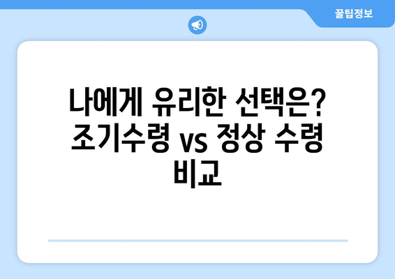 국민연금 조기수령, 가능한 나이와 요건 완벽 정리 | 조기연금, 연금수령, 노후준비