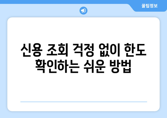 신용불량자도 가능! 신용 조회 없이 한도 확인하는 방법 | 대출, 카드, 한도 조회, 신용불량