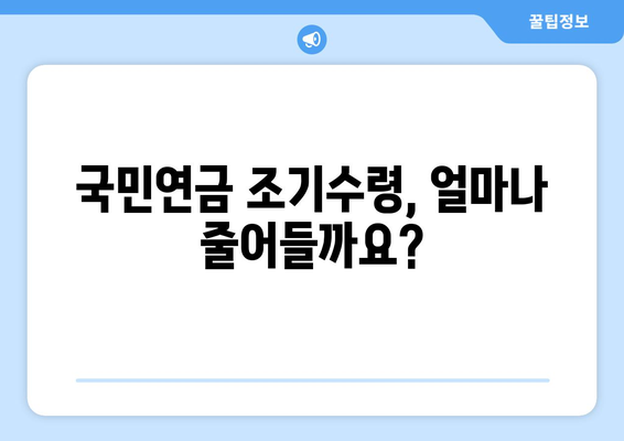 나의 국민연금 조기수령, 얼마나 받을 수 있을까요? | 연금 수령액 계산, 조기수령 조건, 자세히 알아보기