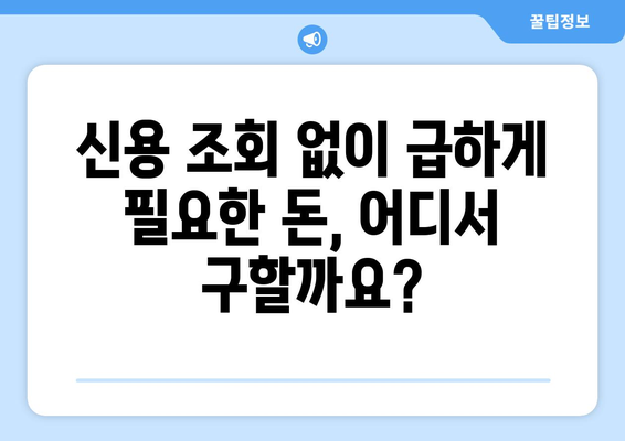 신용조회 없이 금융 안정 찾는 방법| 신용 불량자도 가능한 대출 솔루션 | 신용대출, 비상금, 대출 정보