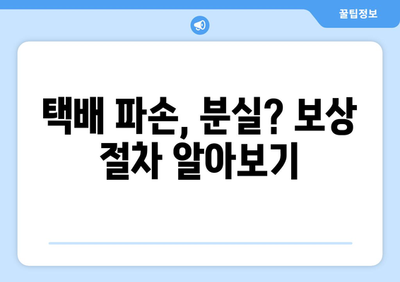 택배 사고 발생 시, 당황하지 말고! 통보 & 증거 확보 완벽 가이드 | 택배 배송, 파손, 분실, 보상, 절차