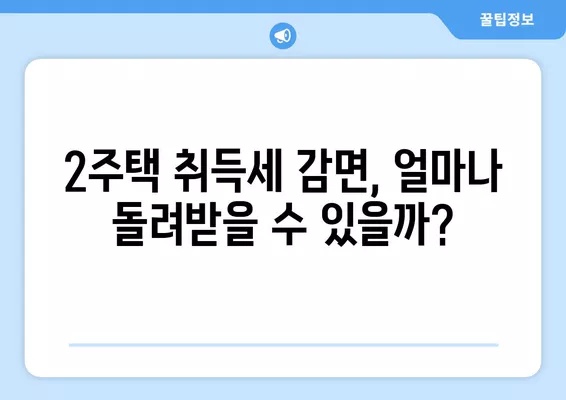 2주택 취득세 감면 혜택 & 개정법 환급 신청 가이드 | 2023년 최신 정보, 환급 경정청구서 작성법 포함