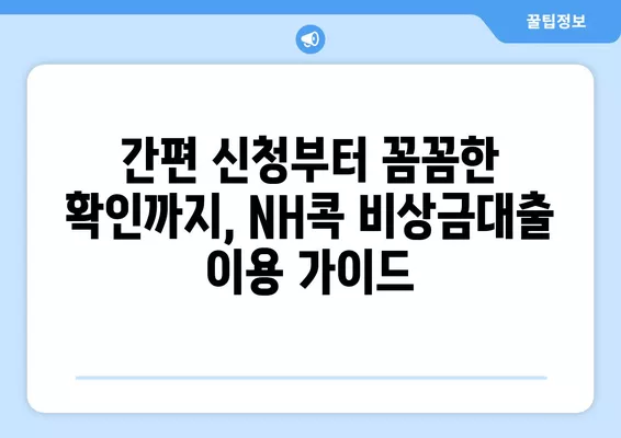 농협 NH콕 비상금대출 신청부터 부결까지| 완벽 가이드 | 비상금대출, 신청방법, 부결사유, 장단점, 꿀팁