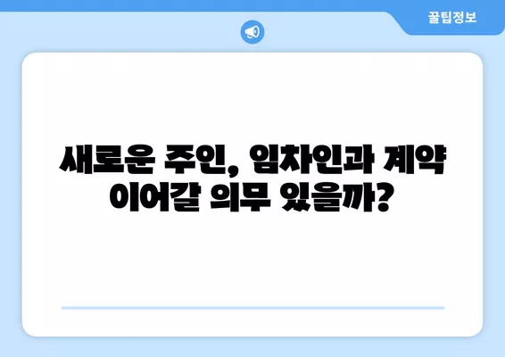 대항력 없는 임차인, 새 주인에게 승계될까? | 임대차, 매매, 경매, 승계 조건 비교