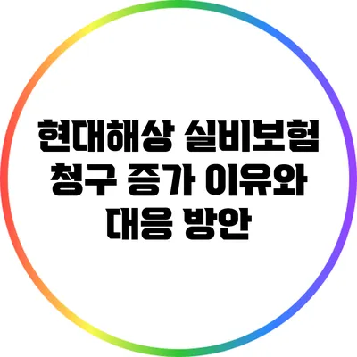 현대해상 실비보험 청구 증가 이유와 대응 방안