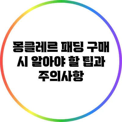 몽클레르 패딩 구매 시 알아야 할 팁과 주의사항