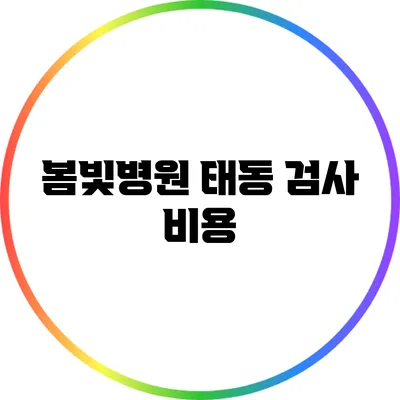 봄빛병원 태동 검사: 비용