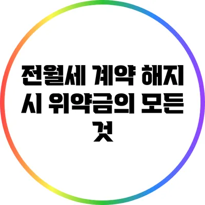 전월세 계약 해지 시 위약금의 모든 것