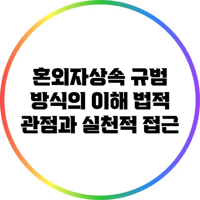 혼외자상속 규범 방식의 이해: 법적 관점과 실천적 접근