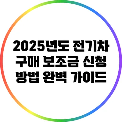 2025년도 전기차 구매 보조금 신청 방법 완벽 가이드
