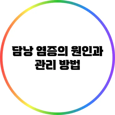 담낭 염증의 원인과 관리 방법